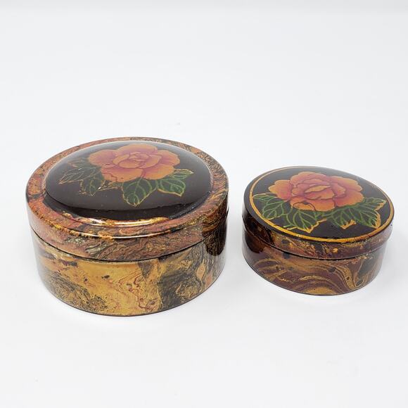 NIB Home Master 2 Hand Painted Nesting Jewelry Box - Picture 5 of 8